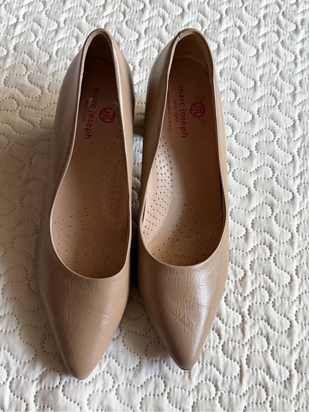 Marc Joseph NY Broadway Pumps Napa Leather Nude Pointed Toe Size 9.5